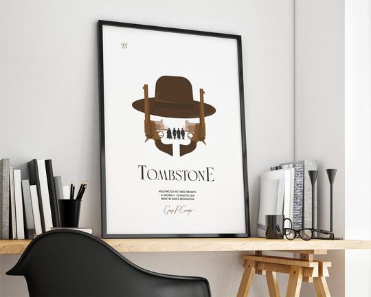 Discover Tombstone Movie Poster, Wyatt Earp, Val Kilmer, Doc Holiday, Kurt Russell, Modern Movie Poster