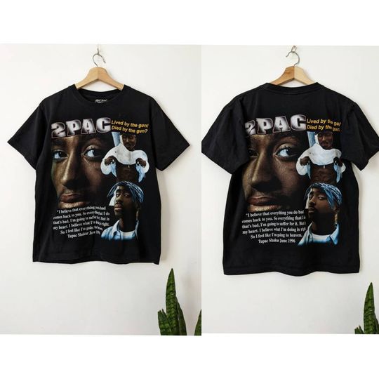 Discover Vintage 2Pac Shakur Merch T-Shirt Overprint Tupac