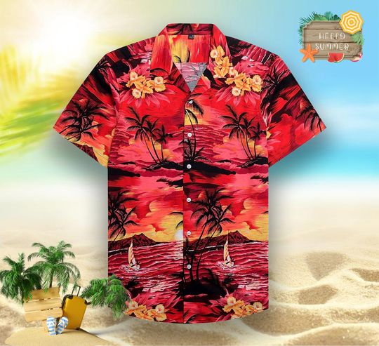 Discover Hibiscus And Palm Hawaiian Shirt