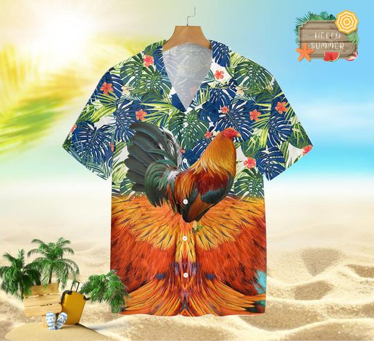 Discover Funny Rooster Hawaiian Shirt