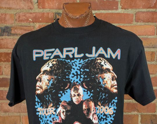 Discover Pearl Jam 2006 Avocado Tour Black and Blue Concert T-Shirt