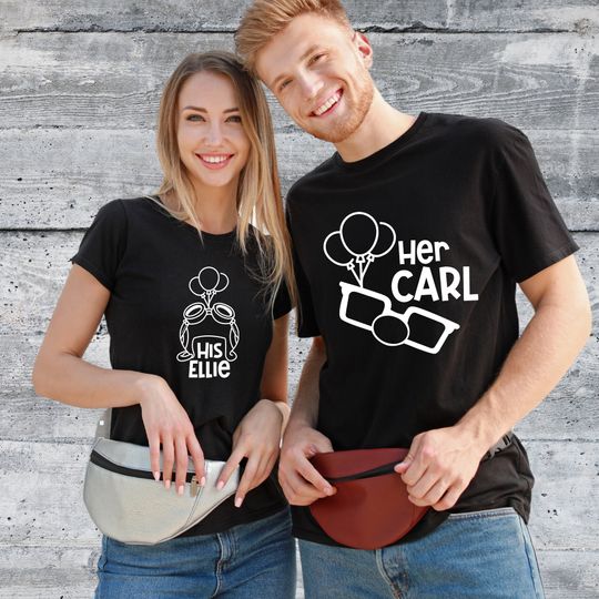 Discover His Ellie & Her Carl Shirts for couple, Carl and Ellie Shirts for couples, Matching T-shirts for couples