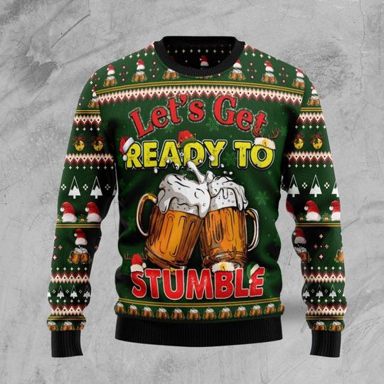 Discover Lets Get Ready To Stumble Beer Ugly Christmas Sweater, Christmas 3D Sweaters