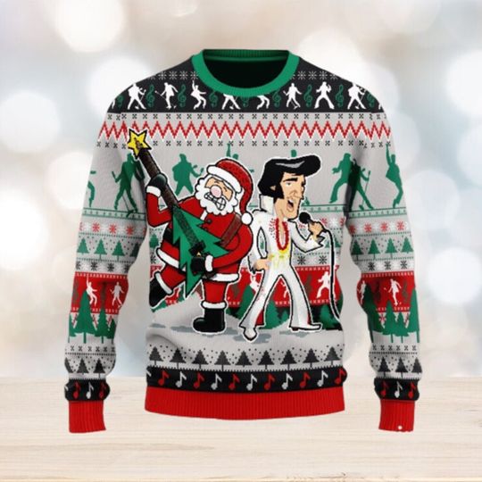 Discover Elvjs Presley Christmas Gift Ugly Sweater, Christmas Sweater, Ugly Knitted Sweater