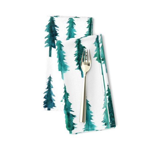 Discover Christmas Watercolor Pine Trees Napkins