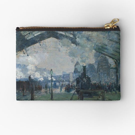 Discover Arrival of the Normandy Train, Gare Saint-Lazare by Claude Monet Makeup Bag