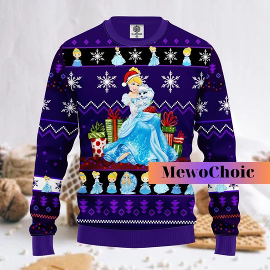 Discover Christmas Princess Cinde Sweater, Cinde Christmas, Princess Christmas Sweater
