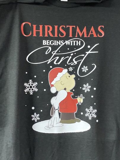 Discover Christmas Begins With Christ C Brown Snoopy T-shirt