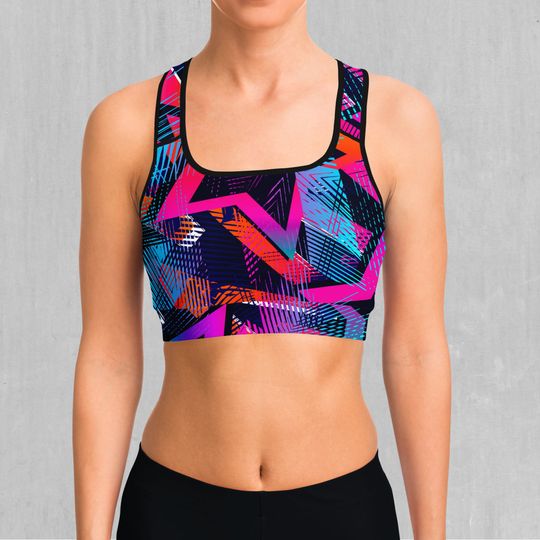 Discover Starstruck Abstract Sports Bra All-Over Print Sports Bra