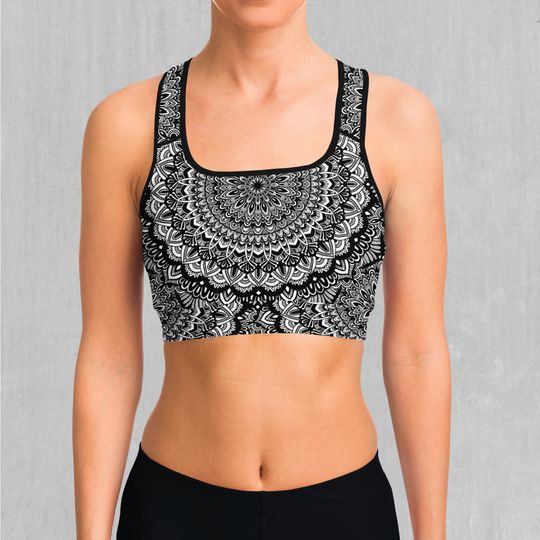 Discover Floral Mandala Floral Pattern Sports Bra All-Over Print Sports Bra