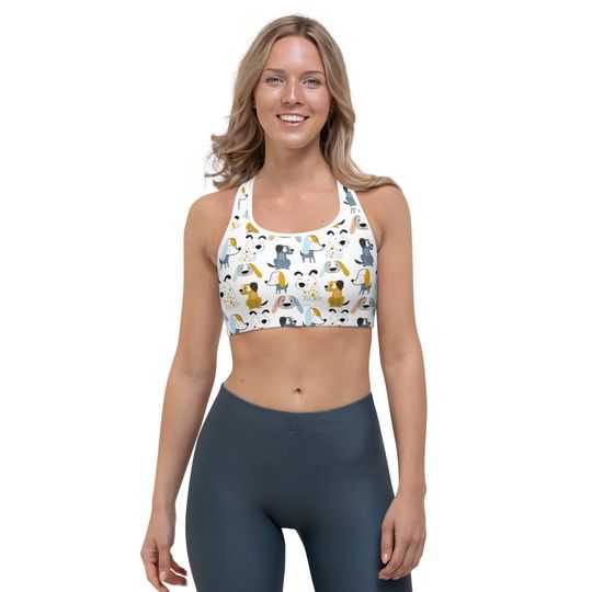 Discover Dog Life Sports Bra All-Over Print Sports Bra