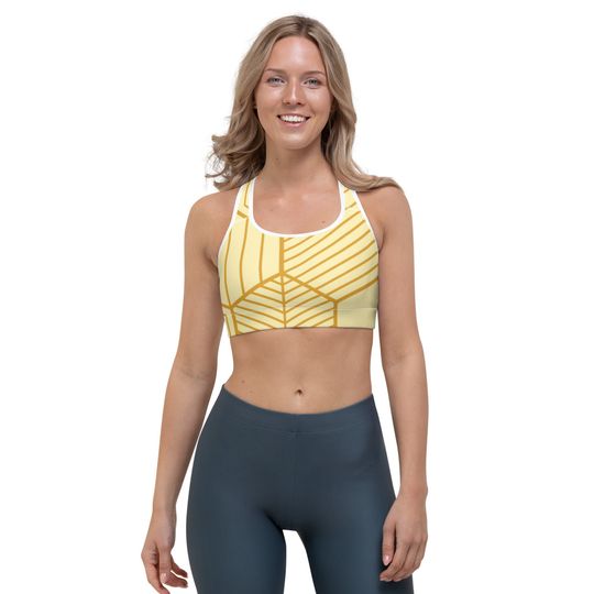 Discover Sports bra - Honey All-Over Print Sports Bra