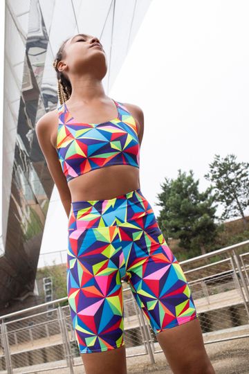 Discover Glitch Sports Bra All-Over Print Sports Bra