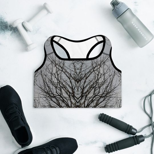 Discover Twigs Padded Sports Bra  All-Over Print Sports Bra