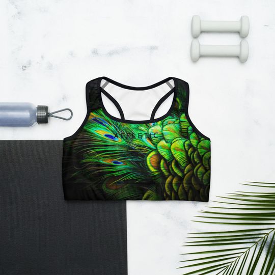 Discover Affletic Peacock Sports bra  All-Over Print Sports Bra