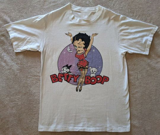 Discover Vintage 1988 Betty Boop in Fishnet Stockings T-Shirt