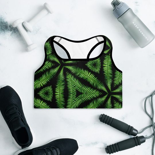 Discover Kaleidoscope Fern Padded Sports Bra  All-Over Print Sports Bra