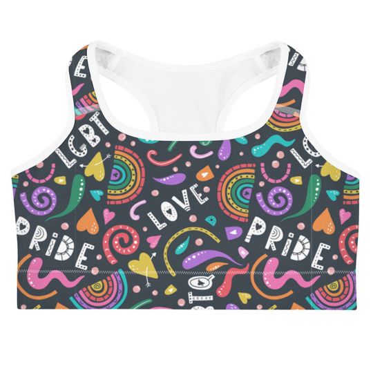 Discover Pride All-Over Print Sports Bra