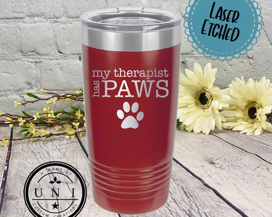 Discover My Therapist Has Paws Polar Camel Tumbler, Funny Tumbler