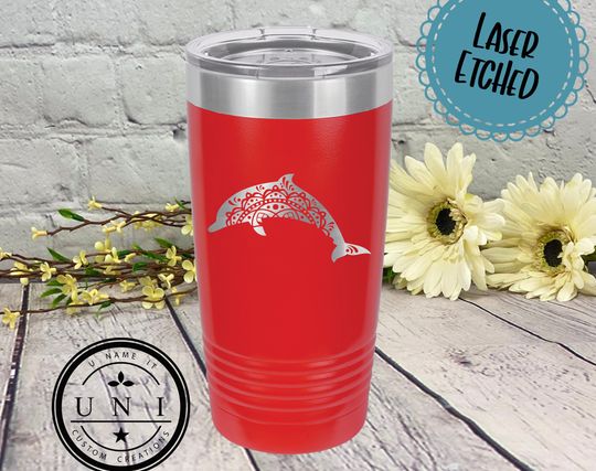 Discover Dolphin Mandala Tumbler Coffee Mug, Dolphin Tumbler
