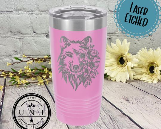 Discover Cute Floral Wolf Tumbler