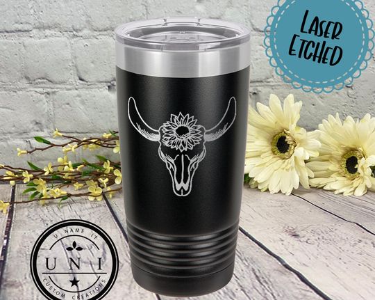 Discover Cow Skull Tumbler Coffee Mug, Cow Skull Tumbler