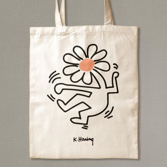 Discover Haring Flower Head Tote Bag, Gift bag, Bag for Life