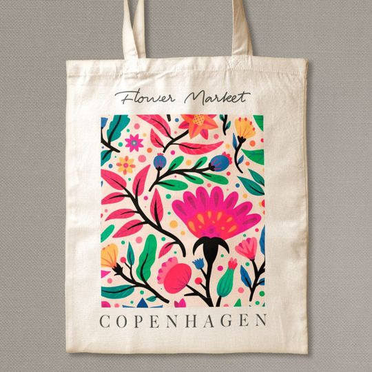 Discover Flower Market Tote Bag, Copenhagen Flower Market Bag