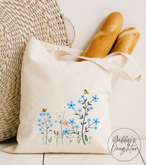 Discover Cute Floral Market Tote Bag