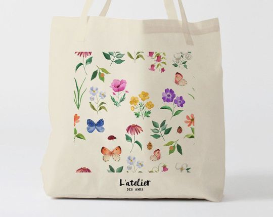 Discover X573Y Tote bag flowers, shopping bag, shopping bag, handbag, changing bag