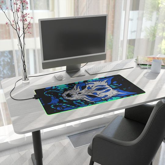 Discover LED Gaming Mouse Pad Blue Fox
