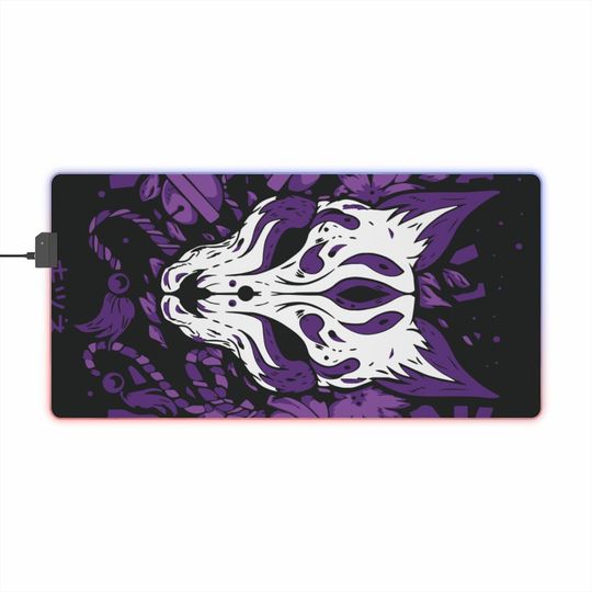Discover LED Gaming Mouse Pad Purple Fox