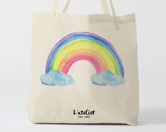 Discover X505 Rainbow Watercolor Tote Bag