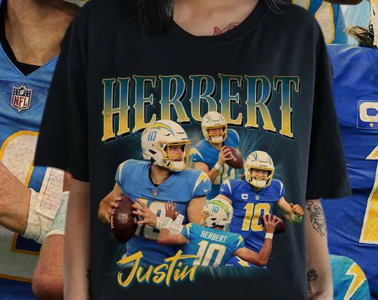 Discover Justin Herbert T-Shirt, Justin Herbert Bootleg Shirt, American Football Player  Tee