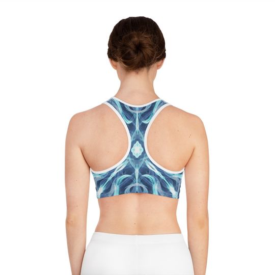 Discover Tie Dye Key Pattern - Yoga Cycling Dancing Running Gym Workout Sports Bra