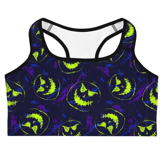 Discover Jack-o-Lantern Halloween Bra All-Over Print Sports Bra