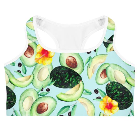 Discover I Love Avocados Sports bra All-Over Print Sports Bra