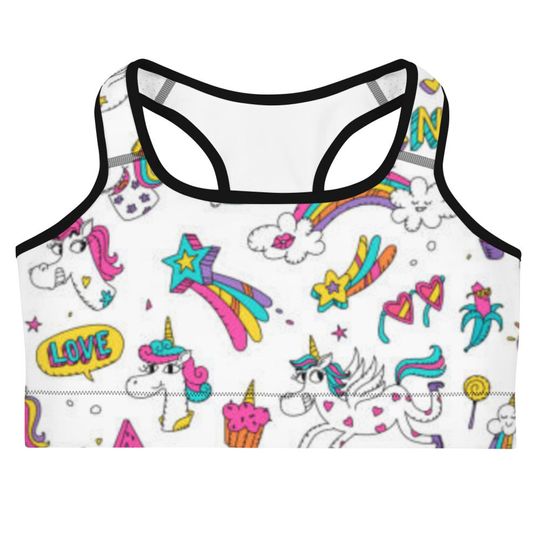Discover Cat Mermaid Unicorn Sports bra All-Over Print Sports Bra