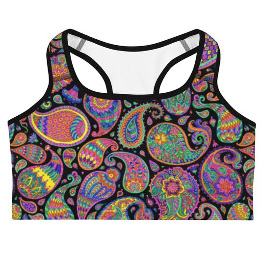 Discover Rainbow Paisley Sports Bra All-Over Print Sports Bra