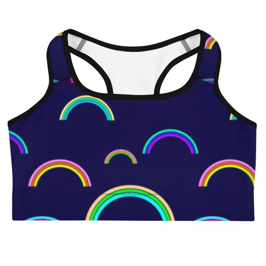 Discover Rainbow Sports bra All-Over Print Sports Bra