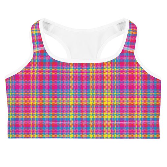 Discover Plaid Sports bra All-Over Print Sports Bra