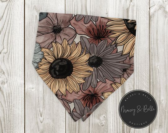 Discover Custom Floral Dog Bandana - Pet Accessory