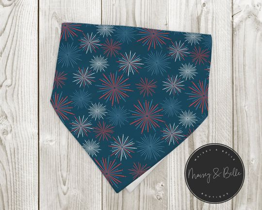 Discover 4th of July Firework Dog Bandana - Pet Accessory