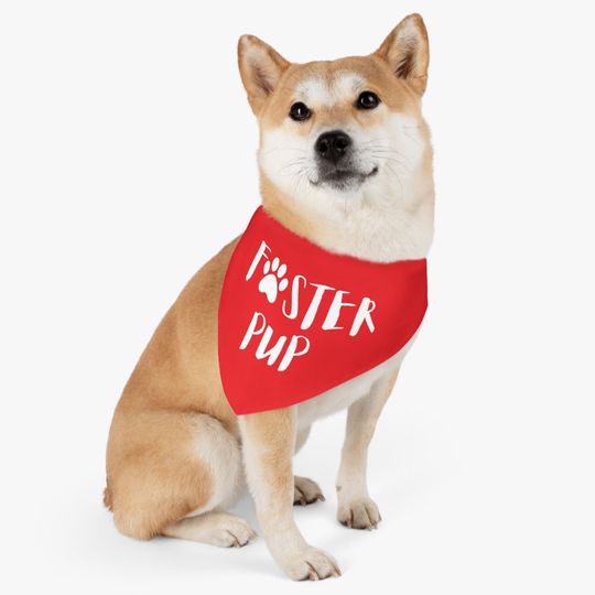 Discover Foster Pup Red - Pet Bandana Collar