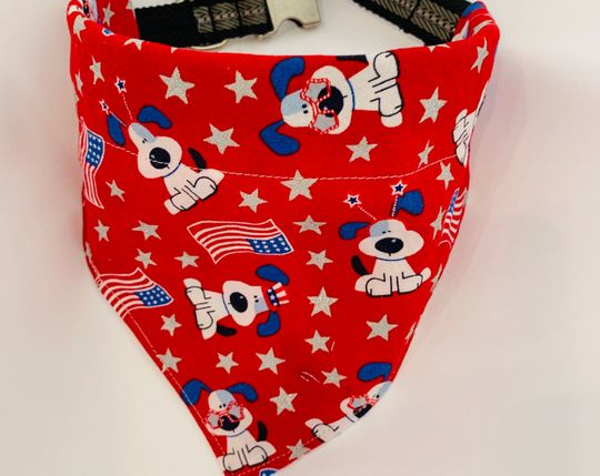 Discover Patriotic Dog Collar Bandana.