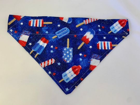 Discover Popsicles Red White and Blue Patriotic Dog Collar Bandana