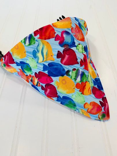 Discover Tropical Fish Dog Collar Bandana.