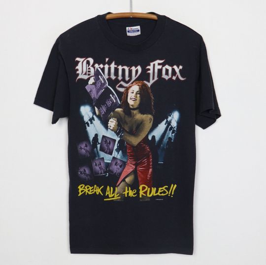 Discover vintage 1989 Britny Fox Break All The Rules Tour Shirt
