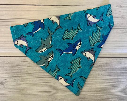 Discover Shark Pet Bandana // Over The Collar Dog Cat Bandana