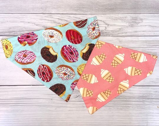 Discover Donut Ice Cream Pet Bandana | Over The Collar Dog Cat Bandana